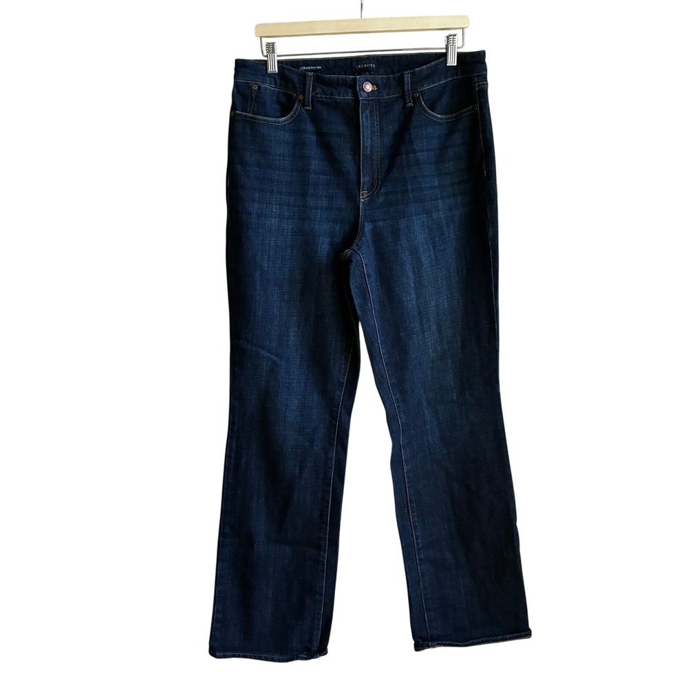 Talbots barely boot jean women's size 12 cotton blend dark wash trousers